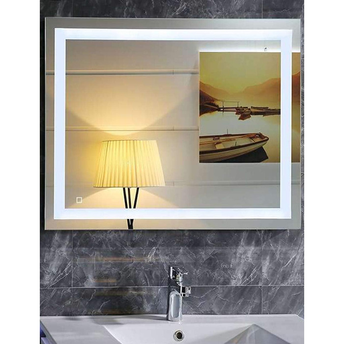 LED дзеркало Badspiegel GS084N з підсвічуванням (80 x 60 см, сенсорний вимикач, холодне біле світло)