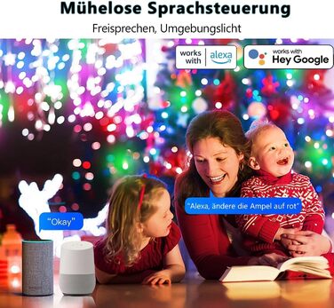 DOTWAYAW Гірлянда світлодіодна святкова 40м, 400 LED, RGB, Wi-Fi, керування через додаток