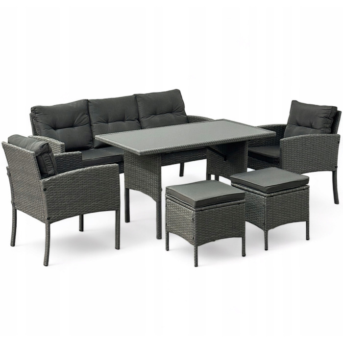 Комплект садових меблів із техноротанга MTG Trade Group, сірий, 7 предметів