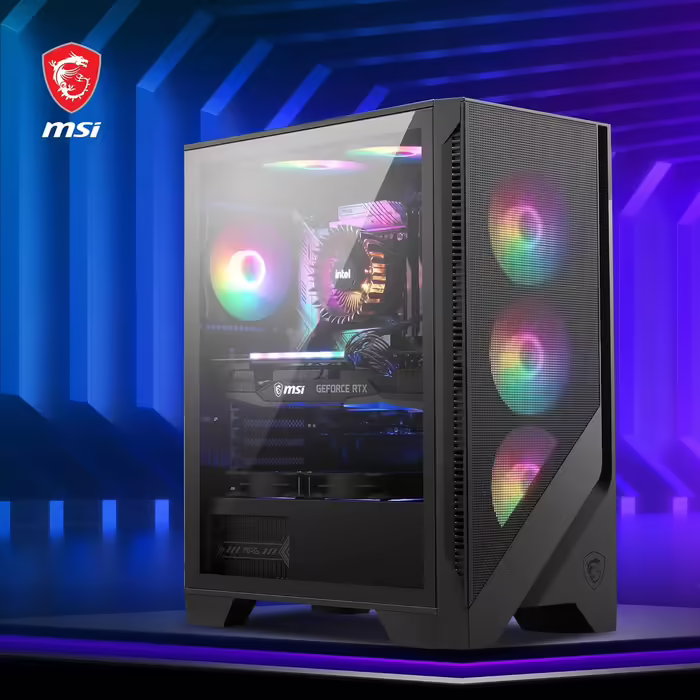 Корпус для ПК MSI MAG Forge 120A Airflow, Mid-Tower, ATX, підтримка RTX 40, Auto-RGB вентилятори, магнітні пилові фільтри, загартоване скло, USB 3.2 Gen1 Typ-A