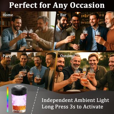 Електричний набір для копчення віскі, подарунковий набір для чоловіків, для приготування коктейлів, з 6 смаками, дерев'яні стружки, подарунок на день народження, різдвяний подарунок