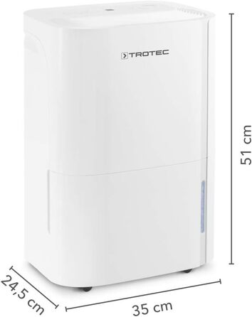 Електричний осушувач повітря TROTEC TTK 52 E продуктивність 16 л/добу площа 31 м / 78 м з автовідключенням для квартири та спальні (18 л/добу 0,43 кВт)