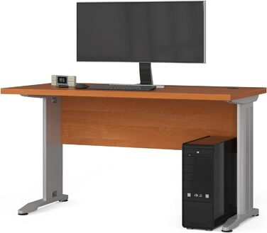 АКОРД Письмовий стіл Офісний стіл Комп'ютерний стіл з металевими ніжками Ширина 135 см Стіл для ноутбука для домашнього офісу Сучасний дизайн Край ABS Ламінована плита 32 см (Вільха)