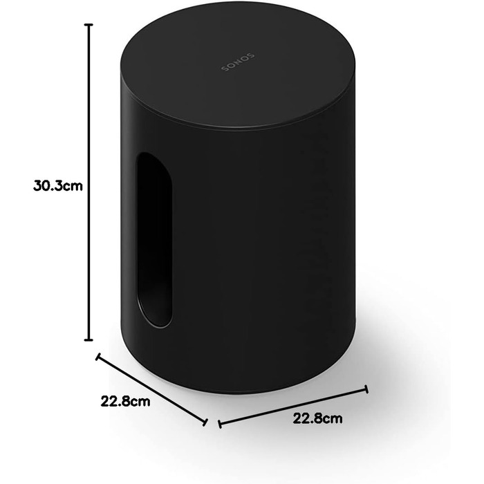 Компактний сабвуфер Sonos Sub Mini, вражаючі баси, регульований еквалайзер, Trueplay - чорний