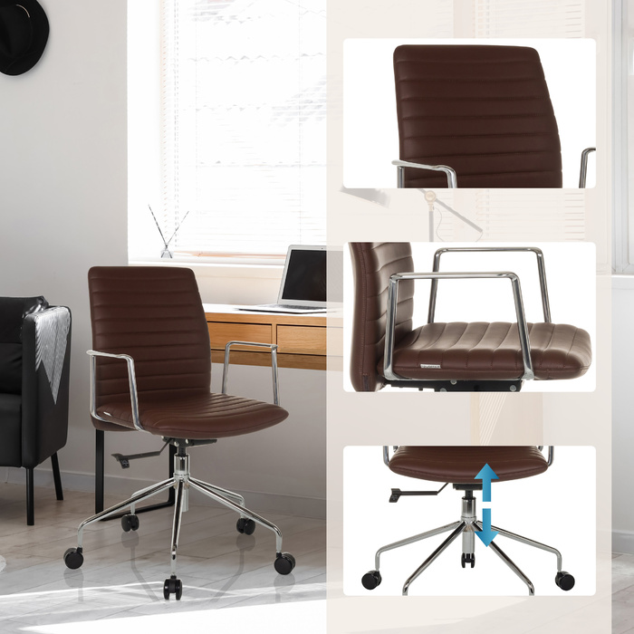 Офісний стіл / Кермове крісло VEMONA 30 PU коричневого кольору hjh OFFICE