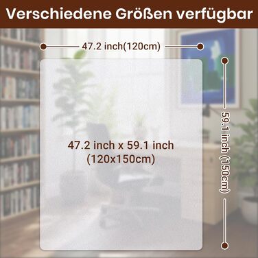 Килимок під офісне крісло COSYLAND, напівпрозорий, 120x150 см