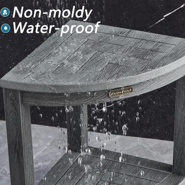 Крісло для душу Eck-Duschhocker, водонепроникне, з полівудком, для ванної кімнати, біле (сіре), регульовані ніжки, антиковзне покриття