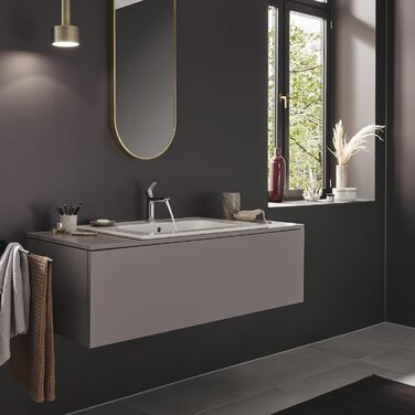 Змішувач для ванної кімнати Hansgrohe Logis Fine з Push-Open, вилив висотою 110 мм, EcoSmart, хром