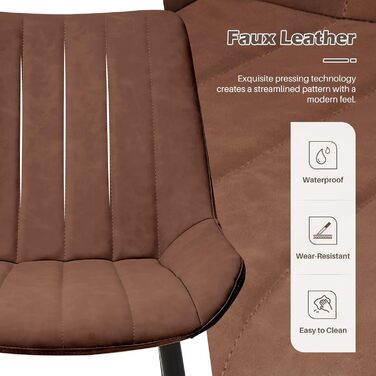 Тумба/стілець TUKAILAI для обідньої кімнати, 2 шт., штучна шкіра, коричневий, до 150 кг, для кухні та вітальні