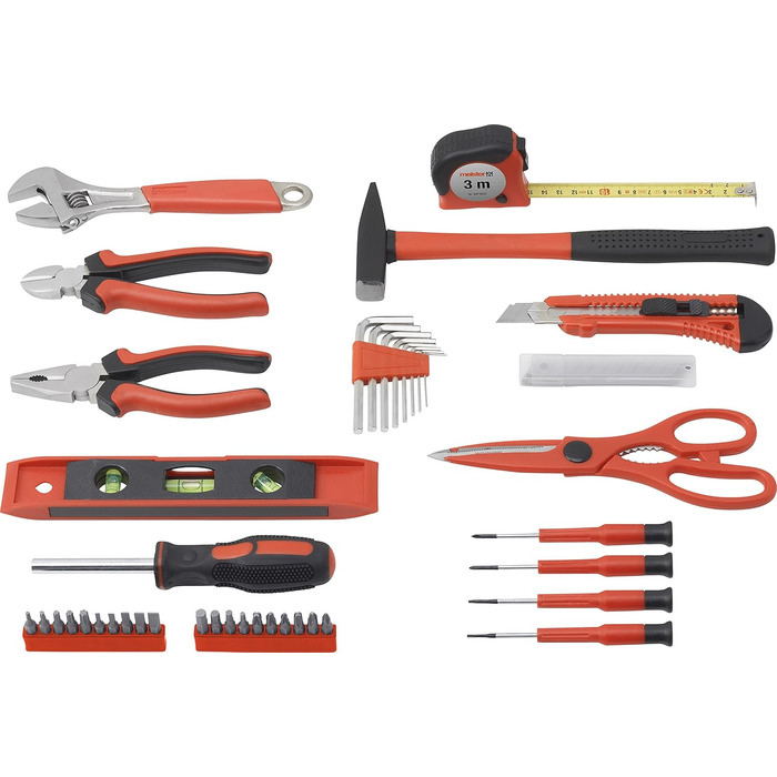 Набір інструментів Meister 60 предметів у кейсі для дому та повсякденного використання (8973630)