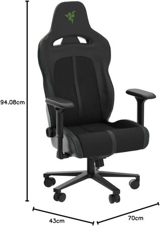 Ігровий крісло Razer Enki Pro - зелений, з підтримкою попереку, регульоване спинка до 152°