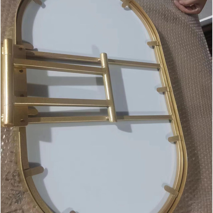 Дзеркало для ванної кімнати Eckspiegel, поворотне, овальне, з металевим каркасом, HD, захищене від вибухів, розміри 30x50 см, 35x60 см, 40x80 см, 50x80 см, колір чорний