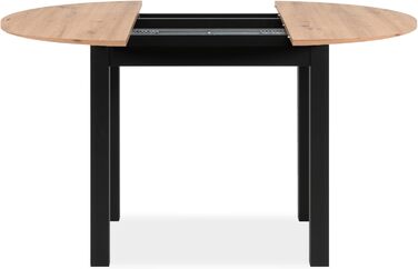 Столовий стіл Esszimmertisch Crawley III Sonoma Eiche 100 см, розкладний, Sonoma Eiche / Чорний