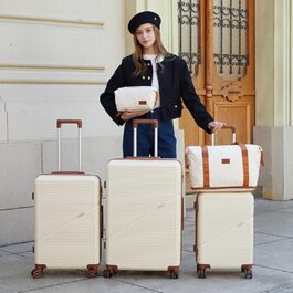 Набір валіз Cosbarn 5 шт. з обертовими колесами (Бежевий)