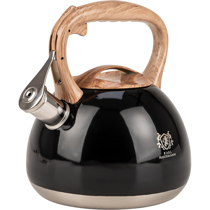 Чайник Karl Hausmann Induktion 3L з автоматичним свистком - нержавіюча сталь, підходить для всіх плит