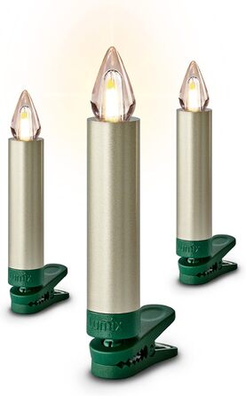 LED свічки для ялинки Lumix® SuperLight Flame, 6 шт., 9 см, тепле біле світло, розширений набір