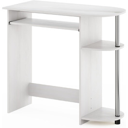 Комп'ютерний стіл/стіл Furinno, 80 x 73 x 40 см (білий дуб/нержавіюча сталь)