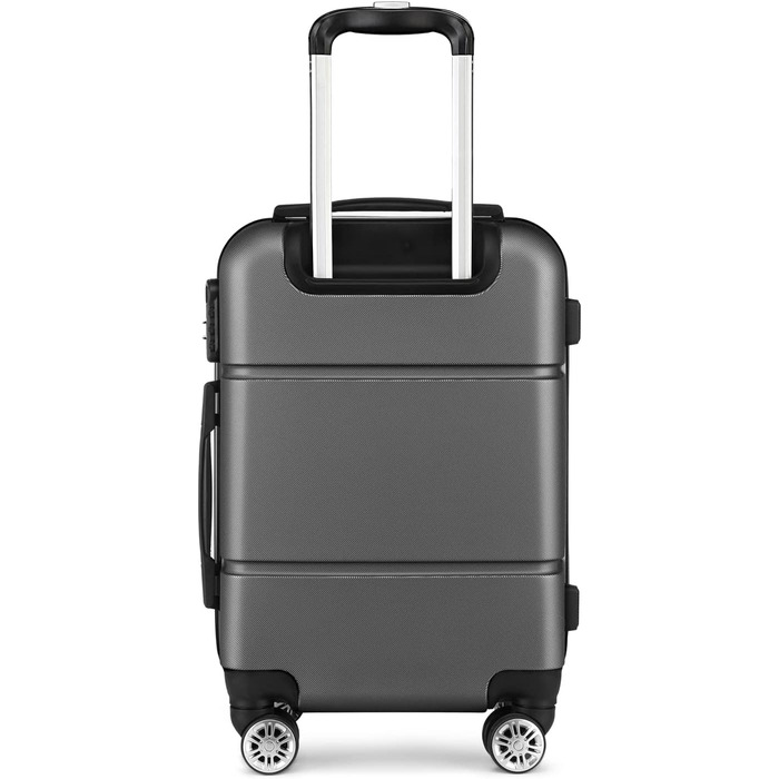 Чемодан ручної поклажі KONO з жорсткою оболонкою, на колесах, 55x38x22 см, 33 літри, сірий