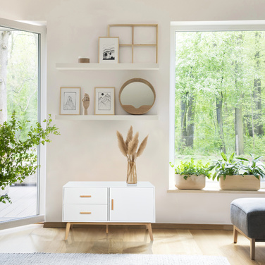 Сервант / комод TAROLO 120 x40x72 см 2 шухляди 1 двері білий hjh LIVING
