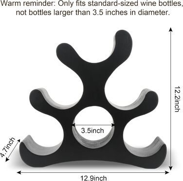 Стелаж для вина на 6 пляшок, чорного кольору, для шафи, підсобки, бару, кухні