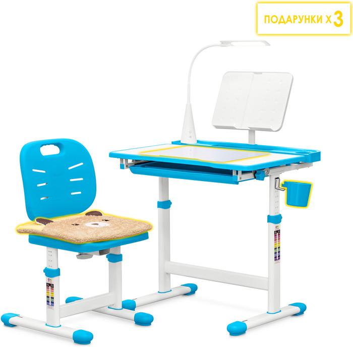 Комплект Evo-kids (стілець+стіл+полиця+лампа) Evo-17 BL Ergo (арт. Evo-17 BL Ergo)