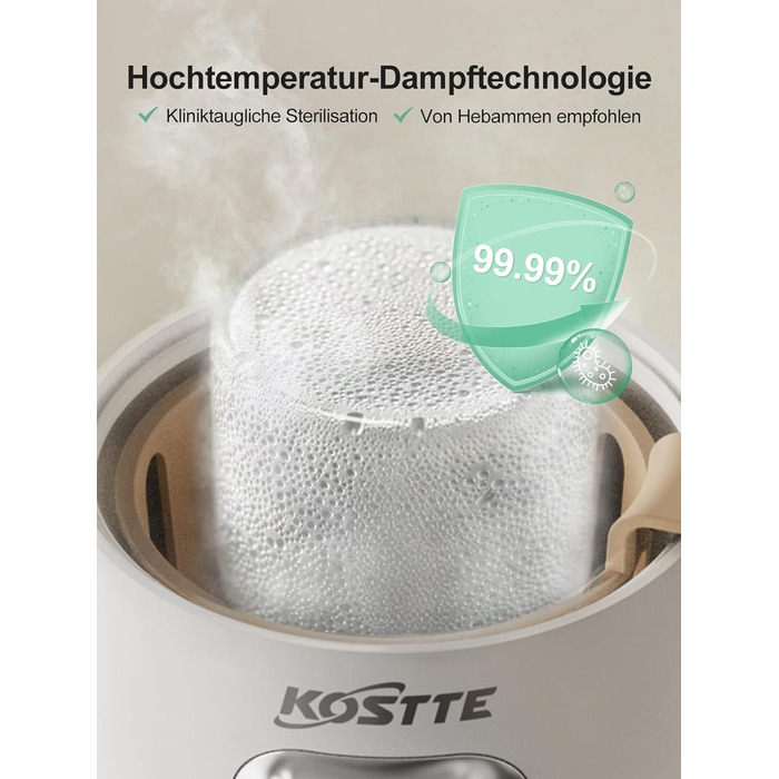 Підігрівач для пляшечок KOSTTE - універсальний, для грудного молока та суміші (білий + чорний)