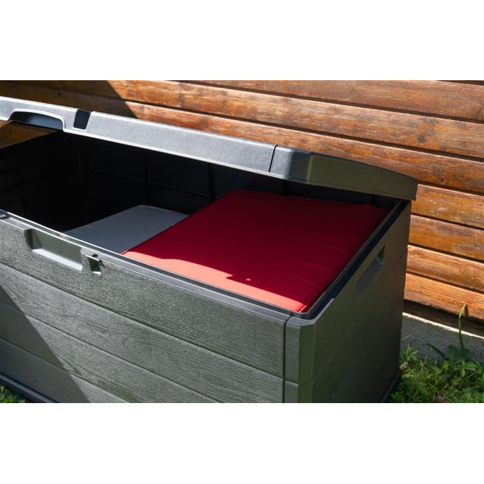 Ящик для зберігання Maury's садовий 340л, під дерево, пластик, антрацит 118x59x57см, для вулиці та дому, UV-стійкий