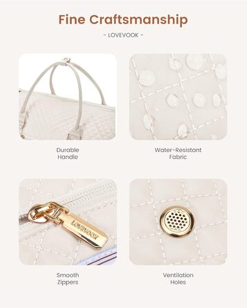 Сумка-органайзер для одягу LOVEVOOK, 53L, 2 шт., бежева. Сумка-рюкзак для подорожей, з містким відділенням для взуття, водонепроникна, для ручної поклажі