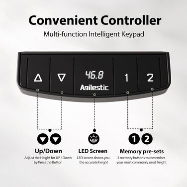 Письмовий стіл Agilestic Electric з регулюванням висоти з 2 ящиками, 140x60 см, світло-коричневий