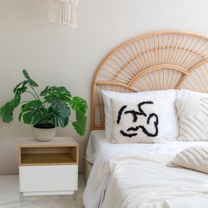 Приліжкова тумбочка MELMO 50x40x45 см білий/дуб hjh LIVING