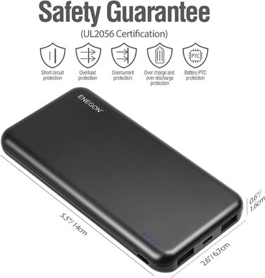 Пакети Powerbank 10000 мАг, USB-C та 2 виходи USB для iPhone, iPad, Galaxy (червонийчорний), 2