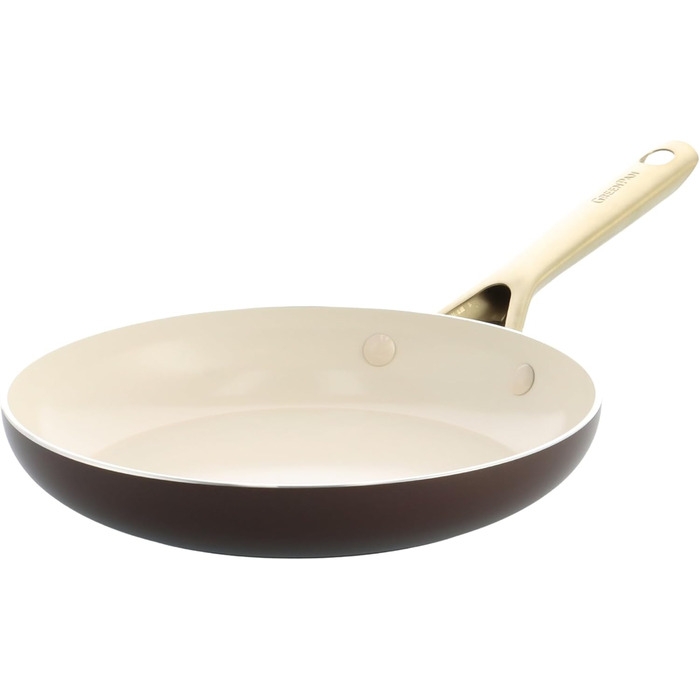 Набір сковорідок GreenPan Shades 3 шт. з керамічним антипригарним покриттям, діаметр 20/24/28 см, без PFAS, для індукційних плит, з ручками з нержавіючої сталі, придатні для миття в посудомийній машині, для духовки, колір Terra Brown