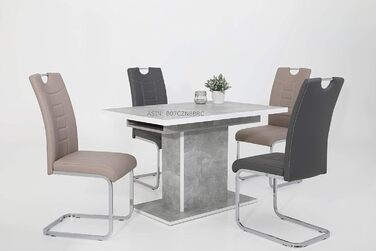 Набір кухонних стільців Hela Ruby, 4 шт., сірий, штучна шкіра, металевий каркас, 140 кг