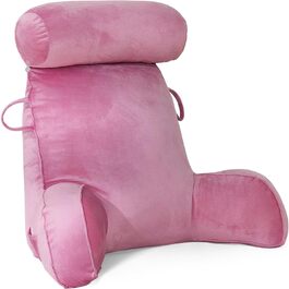 Подушка для читання MINGPINHUIUS XL для ліжка та дивана з знімною подушкою для шиї, ідеальна для дорослих, з піною з пам'яті для комфортного читання, роботи, ігор, перегляду телевізора та відпочинку (Рожевий)