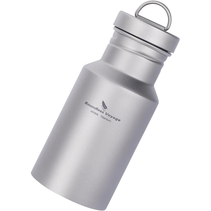 Фляга для води iBasingo Titan 400мл - металева, для туризму, спорту, кемпінгу, широке горлечко, витокозахист