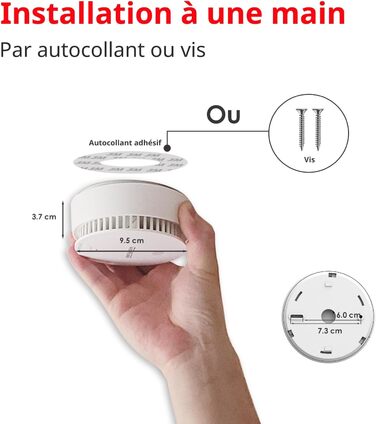 Датчик диму Rauchmelder з магнітним кріпленням, 10 років роботи від батареї, тиха/тестова кнопка, сертифікований TÜV EN 14604 (5 шт.) (1 шт.)