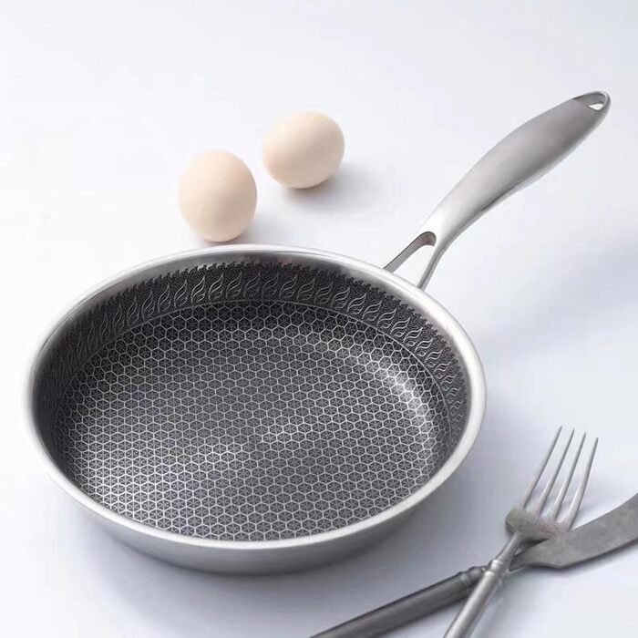 Сковорода з нержавіючої сталі Karl Hausmann Ø 28 см - не покрита антипригарним покриттям, для індукційних плит, преміум-якість, для смаження картоплі, м'яса та овочів, придатна для миття в посудомийній машині