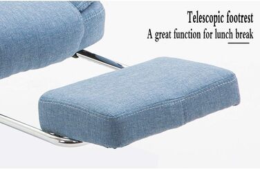 Офісне крісло WHOJA з регулюванням спинки 155° та підлокітниками, матеріал - тканина, максимальне навантаження 200 кг, 3 кольори (блакитний)