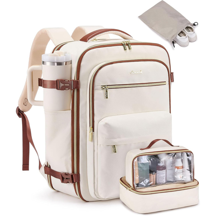 Чорний дорожній рюкзак OVEVOOK для ручної поклажі літака, 40 л, для ноутбука 17.3