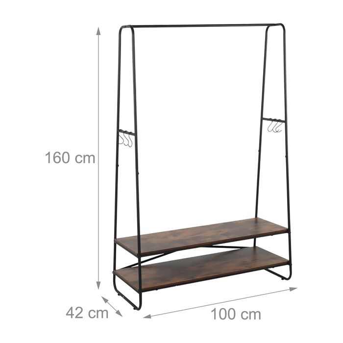 Підставка для одягу Relaxdays з 2 полицями