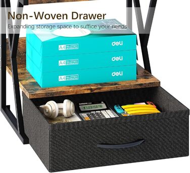 Стійка для принтера з ящиком, коричнева - органайзер для офісу, дому, школи