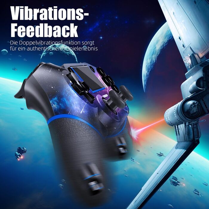 Бездротовий геймпад AceGamer для PS4/Pro/Slim/PC з турбо-функцією, вібрацією та сенсорною панеллю Galaxy