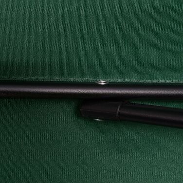 Outsunny Parasol Ø196 см, Парасолька з функцією складання, Шестигранна балконна парасолька Пляжна парасолька Вітрозахисна стабільна Ринкова парасолька Колінчастий Захист від сонця для пляжу Балкон Сад, зелений