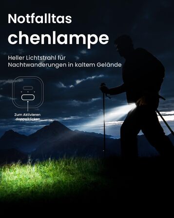 Електричний грівець для рук Gaiatop 8000mAh з LED-ліхтариком (2 шт.), магнітний, 3 швидкості нагріву, для жінок, сім'ї, активного відпочинку, чорний