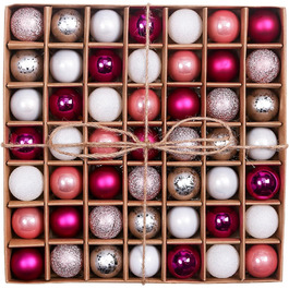 Новорічні кульки 49 шт. 3 см зелений срібло (рожево-фіолетовий)