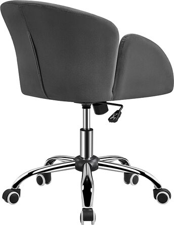 Офісне крісло Yaheetech, виготовлене з ергономічного настільного крісла, з можливістю регулювання висоти до 136 кг, комп'ютерне крісло з підлокітниками і спинкою для вітальні, спальні, офісу, (темно-сірий, оксамитовий)