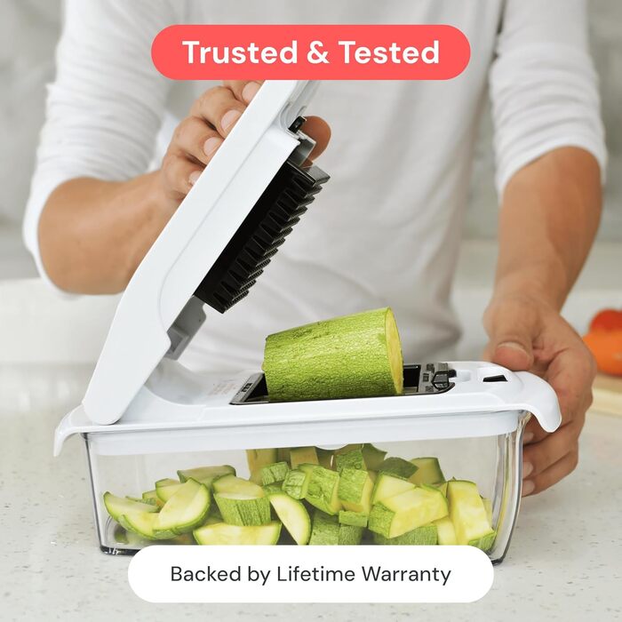 Набір для нарізки овочів та фруктів 4-в-1 (білий) - спіралізатор, нарізувач, шинкувальник, нарізувач кубиками
