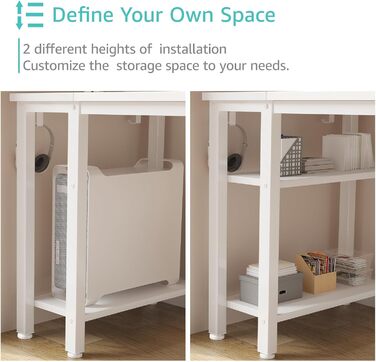 Комп'ютерний стіл Lufeiya з 4 висувними ящиками та полицями для зберігання, для дому, офісу, спальні, сучасний, простий дизайн, для студентів, ПК, 119,4 см