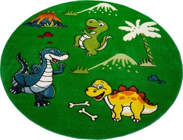 Килим-дитяча мрія, килим з динозаврами, дитяча кімната, килим з вулканом джунглів зеленого кольору, розмір (140x200 см)