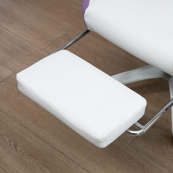 Крісло ігрове Vinsetto Ergonomic з регульованою підніжкою, спинкою 135°, підголівником та поперековою підтримкою, офісне, 360° обертання, PU, біле